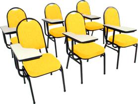 Kit com 6 Cadeiras para Auditórios Linha Hotel Amarelo