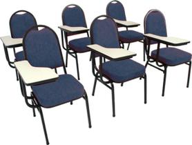 Kit com 6 Cadeiras para Auditórios Linha Hotel Azul