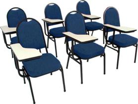 Kit com 6 Cadeiras para Auditórios Linha Hotel Azul