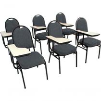 Kit Com 6 Cadeiras Para Auditórios Linha Hotel Cinza Kit Com 6 Cadeiras Para Auditórios Linha Hotel Cinza