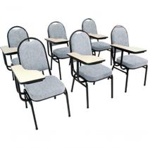 Kit Com 6 Cadeiras Para Auditórios Linha Hotel Cinza Kit Com 6 Cadeiras Para Auditórios Linha Hotel Cinza