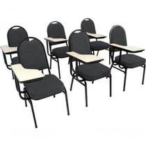 Kit Com 6 Cadeiras Para Auditórios Linha Hotel Marrom Kit Com 6 Cadeiras Para Auditórios Linha Hotel Marrom