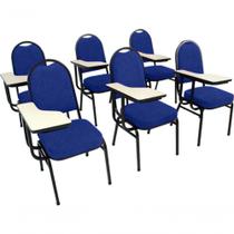 Kit Com 6 Cadeiras Para Auditórios Linha Hotel Pintado na cor Azul. Kit Com 6 Cadeiras Para Auditórios Linha Hotel Pintado na cor Azul.