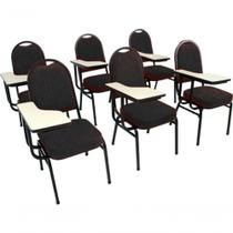 Kit Com 6 Cadeiras Para Auditórios Linha Hotel Preto