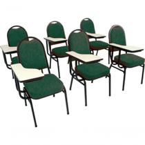 Kit Com 6 Cadeiras Para Auditórios Linha Hotel tonalidade em Verde.