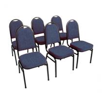 Kit Com 6 Cadeiras Para Auditórios Linha Hotel tonalidade principal Azul.