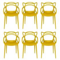 Kit com 6 Cadeiras para Sala de Jantar Allegra Solna Amarelo Kit com 6 Cadeiras para Sala de Jantar Allegra Solna Amarelo