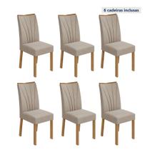 Kit com 6 Cadeiras para Sala de Jantar Estofadas Apogeu