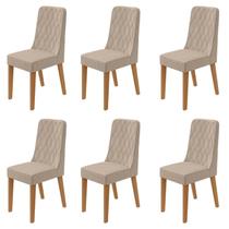 Kit com 6 Cadeiras para Sala de Jantar Estofadas Luar Kit com 6 Cadeiras para Sala de Jantar Estofadas Luar