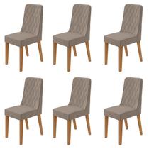 Kit com 6 Cadeiras para Sala de Jantar Estofadas Luar Kit com 6 Cadeiras para Sala de Jantar Estofadas Luar