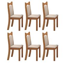 Kit com 6 Cadeiras para Sala de Jantar Mdp/mdf Dalas Marfim