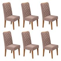 Kit com 6 Cadeiras para Sala de Jantar Mdp/mdf Dyniz