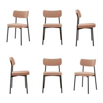 Kit com 6 Cadeiras para Sala de Jantar Mona Yescasa Bege/Nude