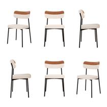 Kit com 6 Cadeiras para Sala de Jantar Mona Yescasa Branco/Palha/Caramelo Kit com 6 Cadeiras para Sala de Jantar Mona Yescasa Branco/Palha/Caramelo
