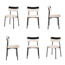 Kit com 6 Cadeiras para Sala de Jantar Mona Yescasa Branco/Palha/Preto Kit com 6 Cadeiras para Sala de Jantar Mona Yescasa Branco/Palha/Preto