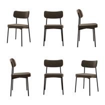 Kit com 6 Cadeiras para Sala de Jantar Mona Yescasa Marrom/Sand Kit com 6 Cadeiras para Sala de Jantar Mona Yescasa Marrom/Sand