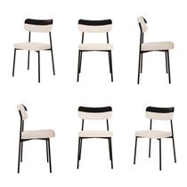 Kit com 6 Cadeiras para Sala de Jantar Mona Yescasa Palha/Preto