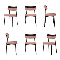 Kit com 6 Cadeiras para Sala de Jantar Mona Yescasa Rosa/Preto Kit com 6 Cadeiras para Sala de Jantar Mona Yescasa Rosa/Preto