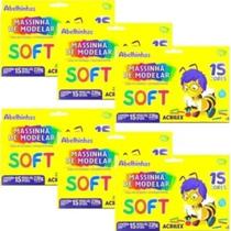 Kit com 6 Caixa de Massinha De Modelar Soft 220g 15 Cores Kit com 6 Caixa de Massinha De Modelar Soft 220g 15 Cores