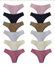 Kit com 6 Calcinha Tanga Algodão Cotton Confortável - Ref 280 Kit com 6 Calcinha Tanga Algodão Cotton Confortável - Ref 280