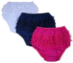 Kit Com 6 Calcinhas Bebê Bunda Rica Renda Reativa