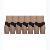 Kit com 6 Calcinhas Boneca BR Lingerie 1149 Preto