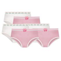 Kit Com 6 Calcinhas Infantil Lisa Básica Selene Infanto Juvenil Para Meninas