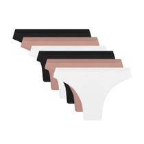 Kit com 6 Calcinhas Trifil C04404/4404 Branco/Preto/Chocolate