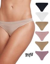 Kit Com 6 Calcinhas Trifil Tanga Glow Up Microfibra