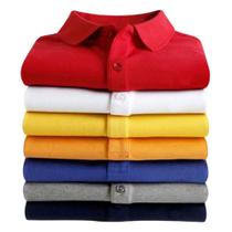 Kit com 6 Camisa Polo Lisa Masculina Em Algodão Piquet P ao GG Kit com 6 Camisa Polo Lisa Masculina Em Algodão Piquet P ao GG