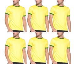 Kit com 6 Camisas Camisetas Blusas Baby Looks T-shirts Masculina Feminina Slim Básica 100% Algodão