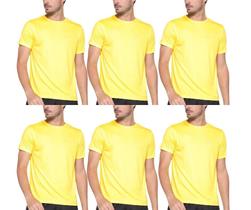 Kit com 6 Camisas Camisetas Blusas Baby Looks T-shirts Masculina Feminina Slim Básica 100% Algodão