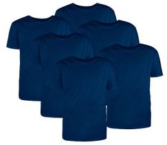 Kit com 6 Camisetas Básicas Algodão Marinho Tamanho G