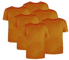 Kit com 6 Camisetas Básicas Algodão Mostarda Tamanho G