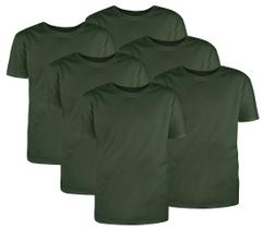 Kit com 6 Camisetas Básicas Algodão Verde Musgo Tamanho GG
