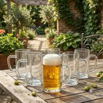 Kit com 6 Canecas de Chopp em Vidro 500ml Mais Estilo para Servir Sua Cerveja. Kit com 6 Canecas de Chopp em Vidro 500ml Mais Estilo para Servir Sua Cerveja.