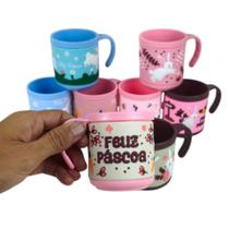 KIT com 6 Canecas Páscoa Café Chá 200ml Lembrança Presente
