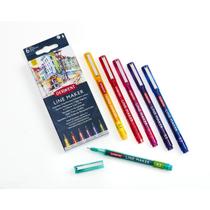 Kit com 6 Canetas Coloridas Line Maker 0,3 Derwent Kit com 6 Canetas Coloridas Line Maker 0,3 Derwent