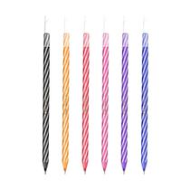 Kit com 6 Canetas Esferográficas Spiro 0.7mm Flexivel Colorido Corpo Alongado Cores Vibrantes Aula Cor da Tinta:Colorido