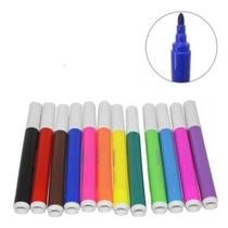 Kit com 6 canetinhas hidrográfica coloridas caneta hidrocor papelaria