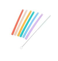 Kit Com 6 Canudos Em Silicone E Escova De Limpeza Marcus & Marcus