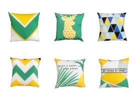 Kit Com 6 Capas Para Almofada Decorativa Brasileira 45x45 Natureza Cores Do Brasil Decoração Sala Quarto Sofá Ou Cama