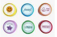 Kit com 6 carimbos plástico pedagógico de insentivo brw