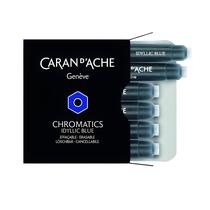 Kit com 6 Cartuchos Caran D'ache Chromatics Idyllic Blue