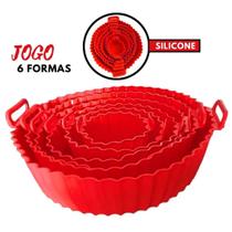 Kit Com 6 Cestas De Air Fryer Em Silicone Diversos Tamanhos