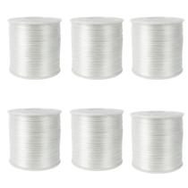 Kit Com 6 Cetim Rabo De Rato 1Mm Rolo Com 100 M Branco