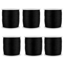 Kit Com 6 Cetim Rabo De Rato 1Mm Rolo Com 100 M Preto Kit Com 6 Cetim Rabo De Rato 1Mm Rolo Com 100 M Preto