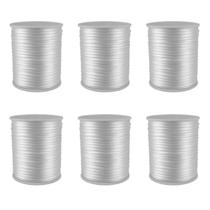 Kit Com 6 Cetim Rabo De Rato 2Mm Rolo Com 50 M Branco