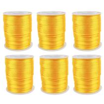 Kit Com 6 Cetim Rabo de Rato 2mm Rolo com 50 m Dourado