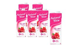 Kit Com 6 Chá Natural Tea Com Hibisco Roma E Goji Berry 1L